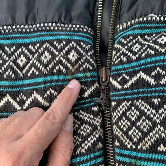 Vintage Y2K LRG Lifted Research Group Hooded Puffer Vest Mens 4XL Black Aztec - Picture 4 of 16